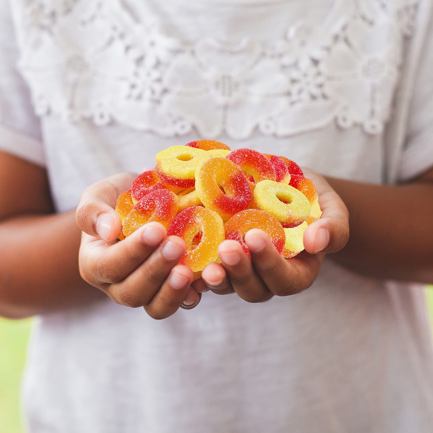 Funtasty Peach Rings - 11 Ounce Bag - Sour And Sweet Gummy Candy
