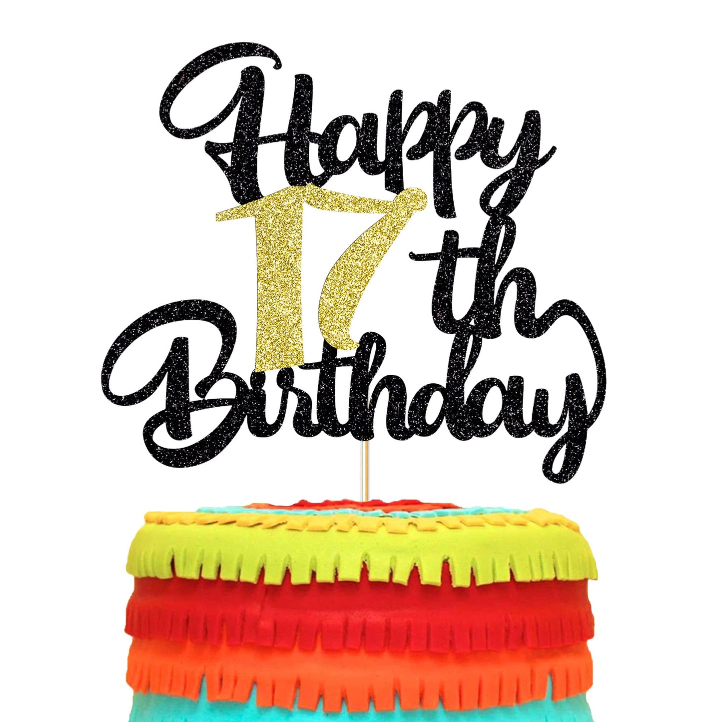 Klionjor 17Th Happy Birthday Cake Topper Happy Cake Decoration 17Th Birthday Party Decoration Gift Plugin (17) ?