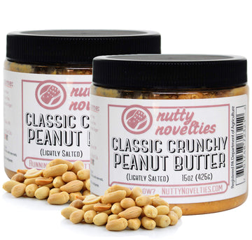 Nutty Novelties Classic Crunchy Peanut Butter - High Protein, Low Sugar, Vegan - 30 Ounces
