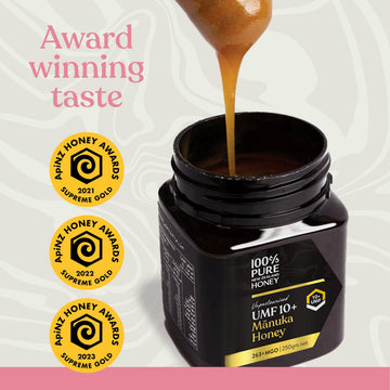 Manuka Honey New Zealand - Certified Umf 10+ (Mgo 261+) 100% Pure New Zealand Manuka Honey, Raw Manuka Honey, 17.6 Oz (500G)