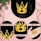 Fabbay 15 Pieces Crown Cake Topper Set, Mini Pearl Tiara for Birthday, Bridal, Royal Party Decorations, Gem Style