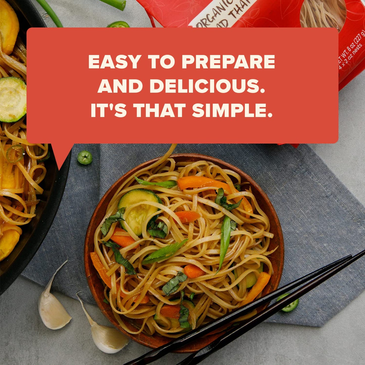 Explore Cuisine Organic Brown Rice Pad Thai Noodles - 8 Oz, Pack Of 6 - Easy-To-Make Noodles - Gluten Free