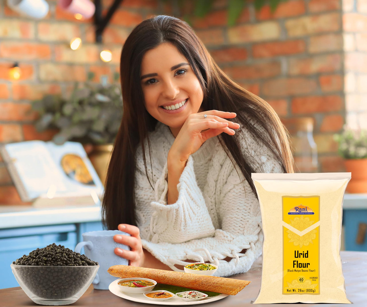 Rani Urid/Urad Flour (Black Matpe Beans Flour) 28Oz (1.75Lbs) 800G ~ All Natural | Vegan | Gluten Friendly | Non-Gmo | Kosher |