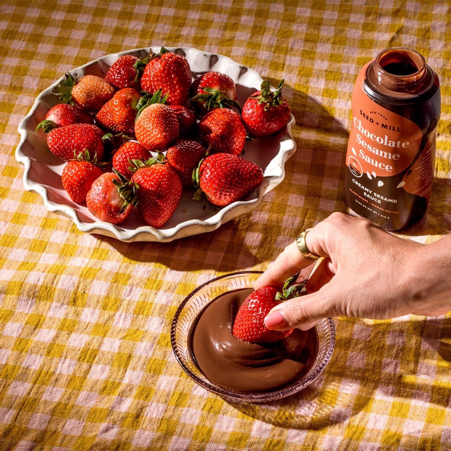 Seed + Mill - Chocolate Sesame Sauce - Chocolate Tahini In A Squeeze Bottle - Vegan, Kosher, Non-Gmo, Paleo, Gluten Free - Great