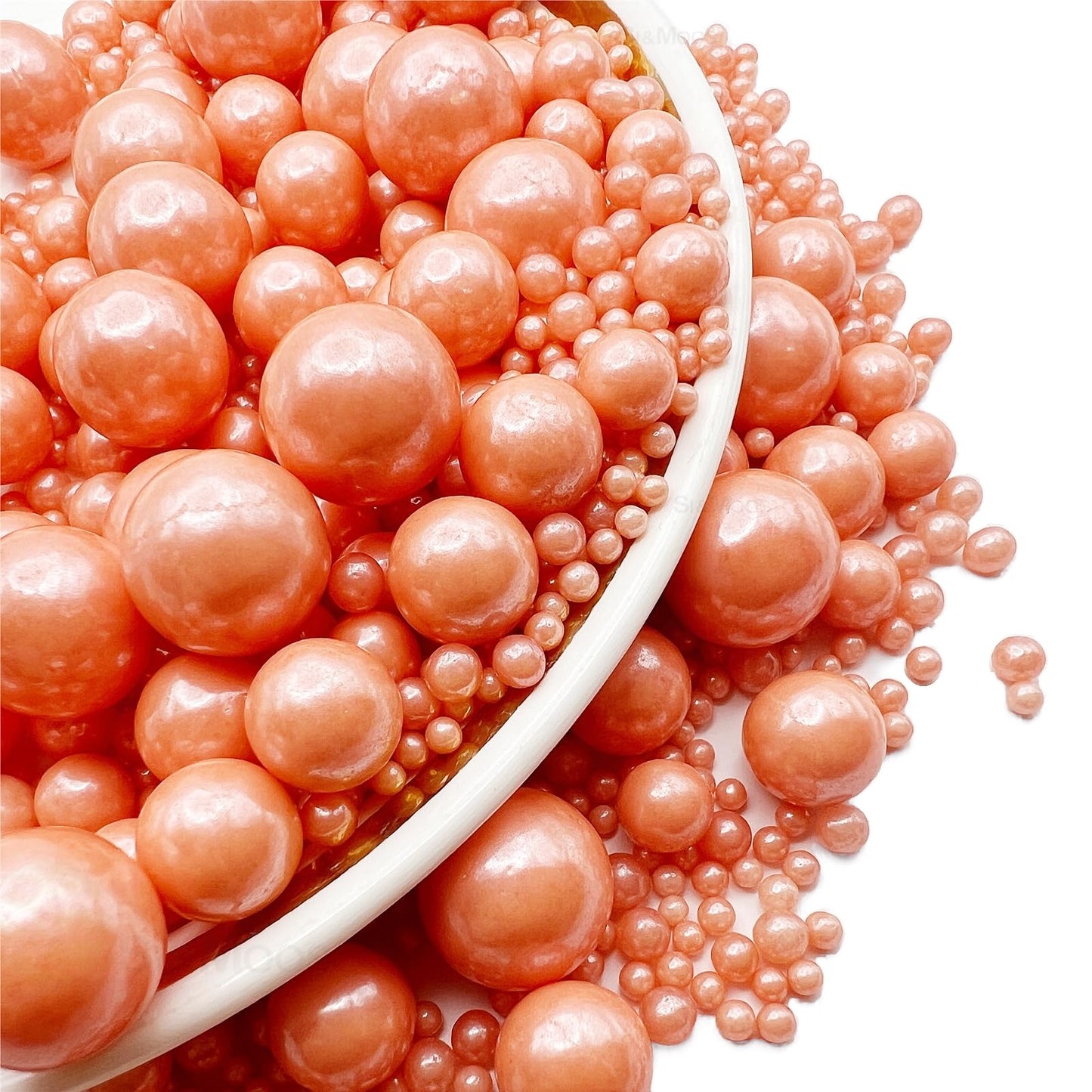 Rose Gold Edible Pearls For Cake Decorating 5.1 Oz | Rose Gold Edible Pearls | Rose Gold Sprinkles | Rose Gold Pearl Sprinkles |