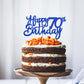 UNIMALL Cake Topper for 70th Birthday, Medium Size, Blue Glitter Paper Decorations