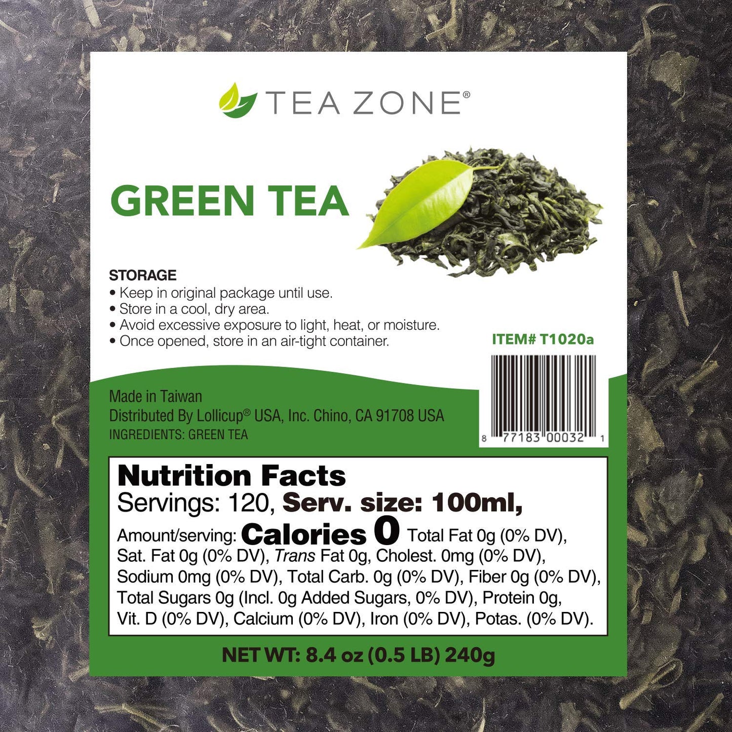 Tea Zone 8.5 oz Green Tea, 25Count