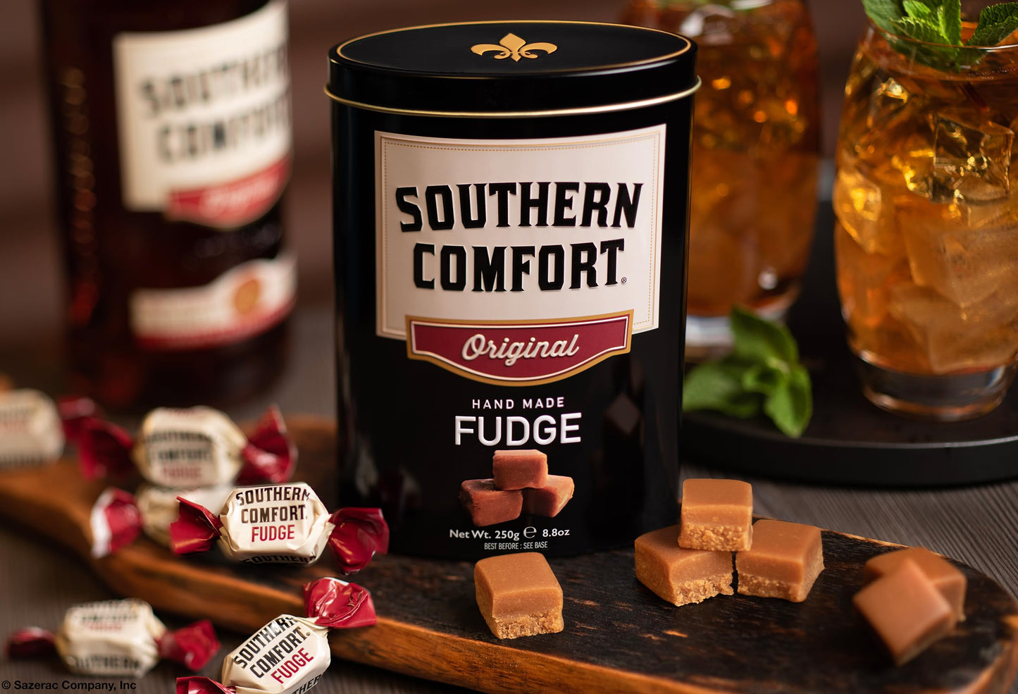 Gardiners of Scotland Handmade Fudge, Southern Comfort spirit-inspired flavor Flavor, 250g Tin