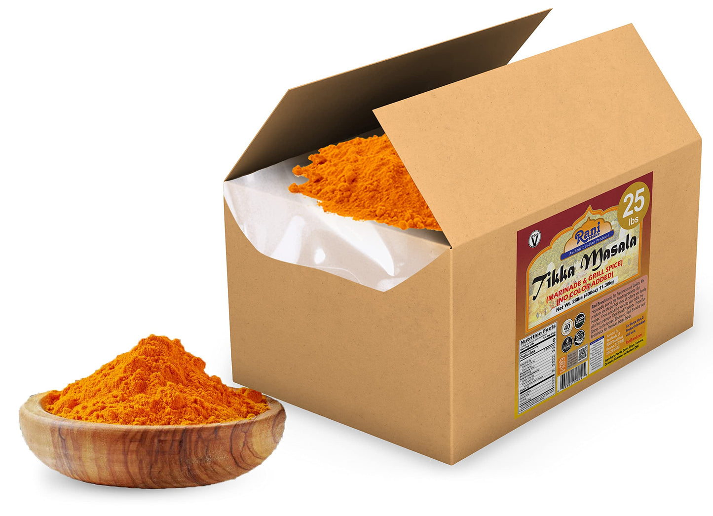Rani Tikka Masala Indian 7-Spice Blend 400Oz (25Lbs) 11.36Kg Bulk Box ~ All Natural | Salt-Free | Vegan | No Colors | Gluten Fri
