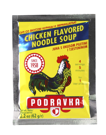 Podravka Soup, Chicken Flavored Noodle, 62 g (Pack of 35)