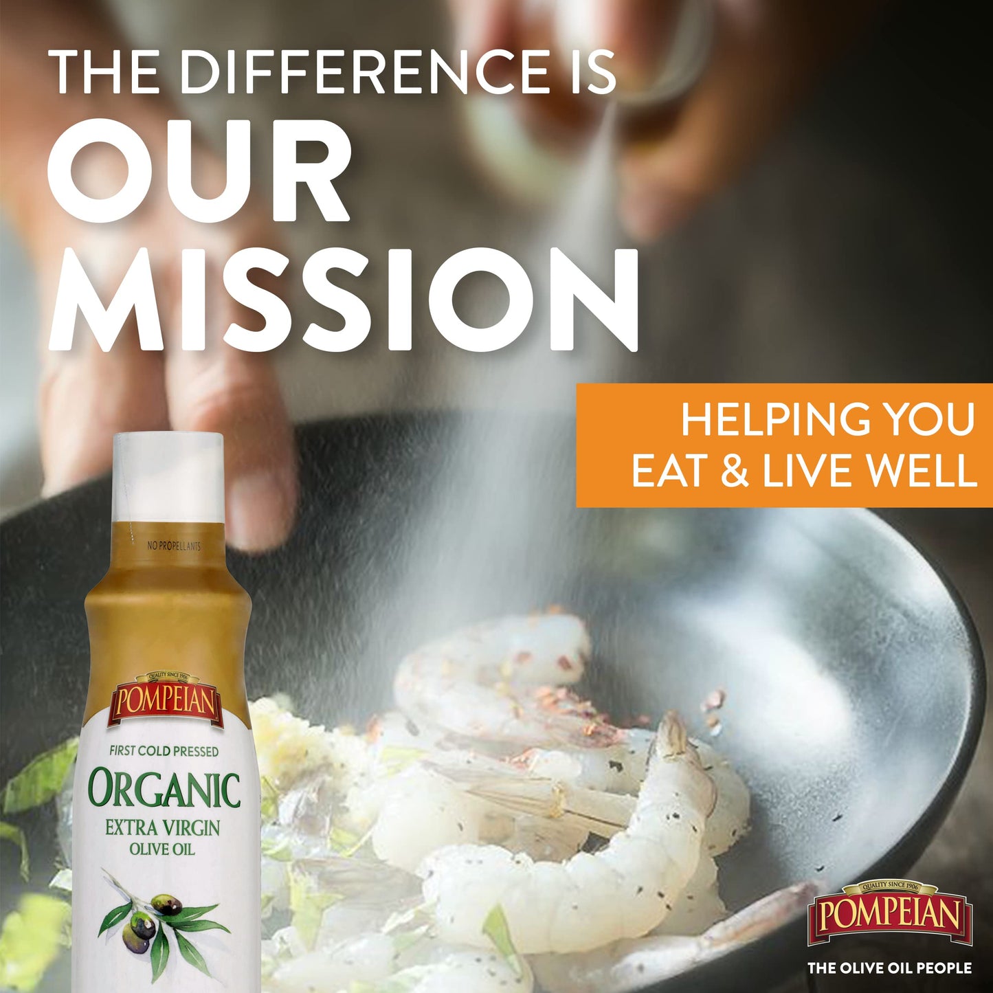 Pompeian Usda Certified Organic Extra Virgin Olive Oil Non-Stick Cooking Spray, Full-Bodied Flavor, Perfect For Salads And Pasta Drizzling, Naturally Gluten Free, Non-Allergenic, Non-Gmo, No Propellants, 5 Fl. Oz., Single Bottle