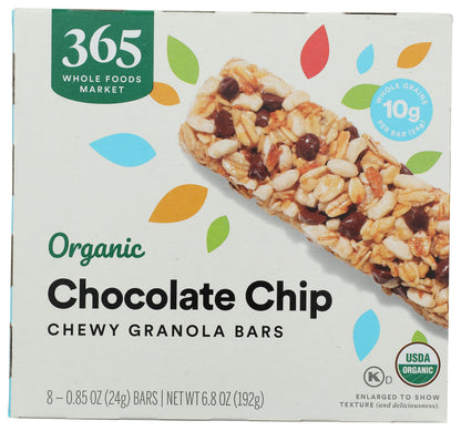365 by Whole Foods Market, Organic Chocolate Chip Granola Bar, 8 Count, 6.8 Ounce