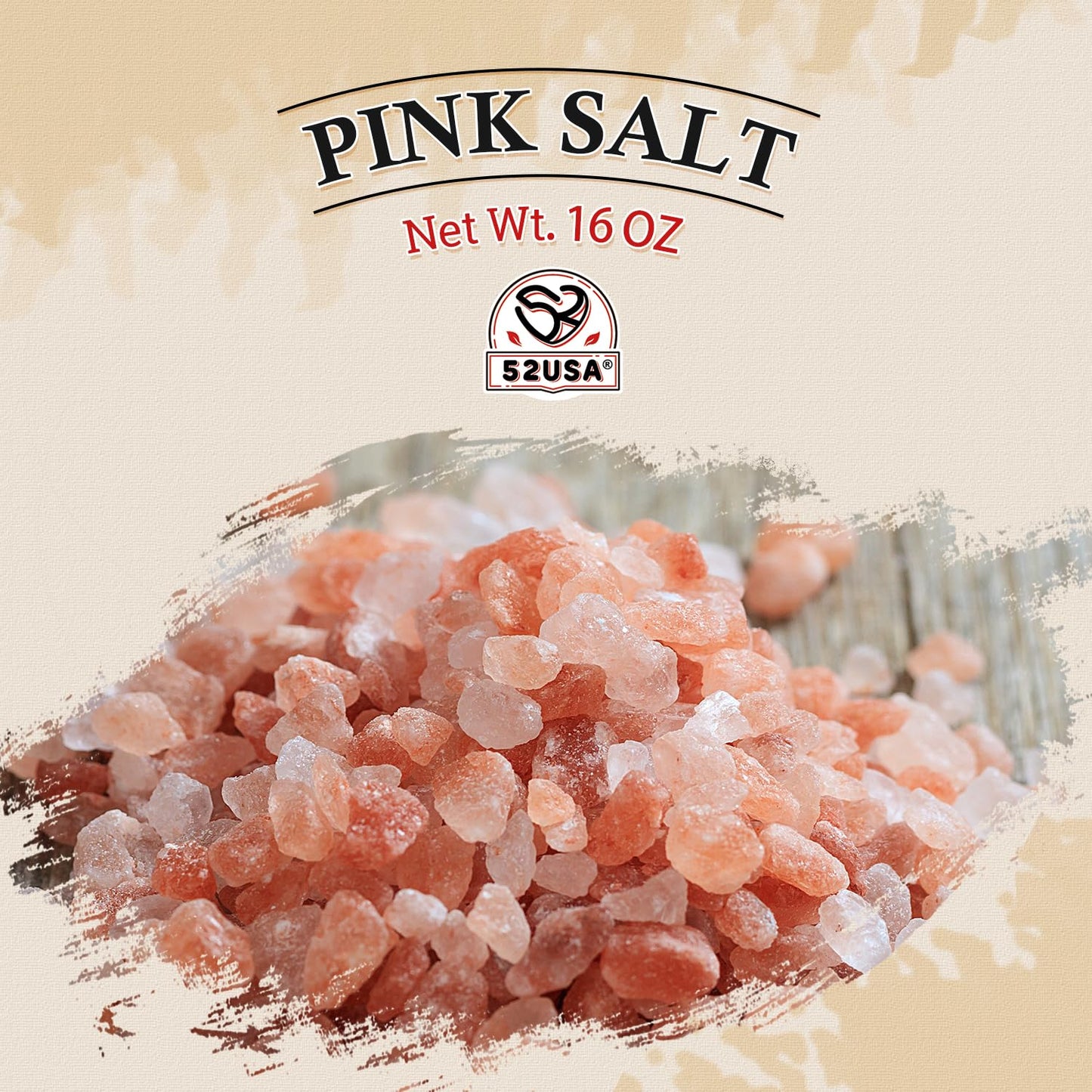 52Usa Himalayan Salt Coarse 1 Lb (453G), Pink Himalayan Salt, Sea Salt For Grinder Refill, Kosher, Pure Crystal Salt