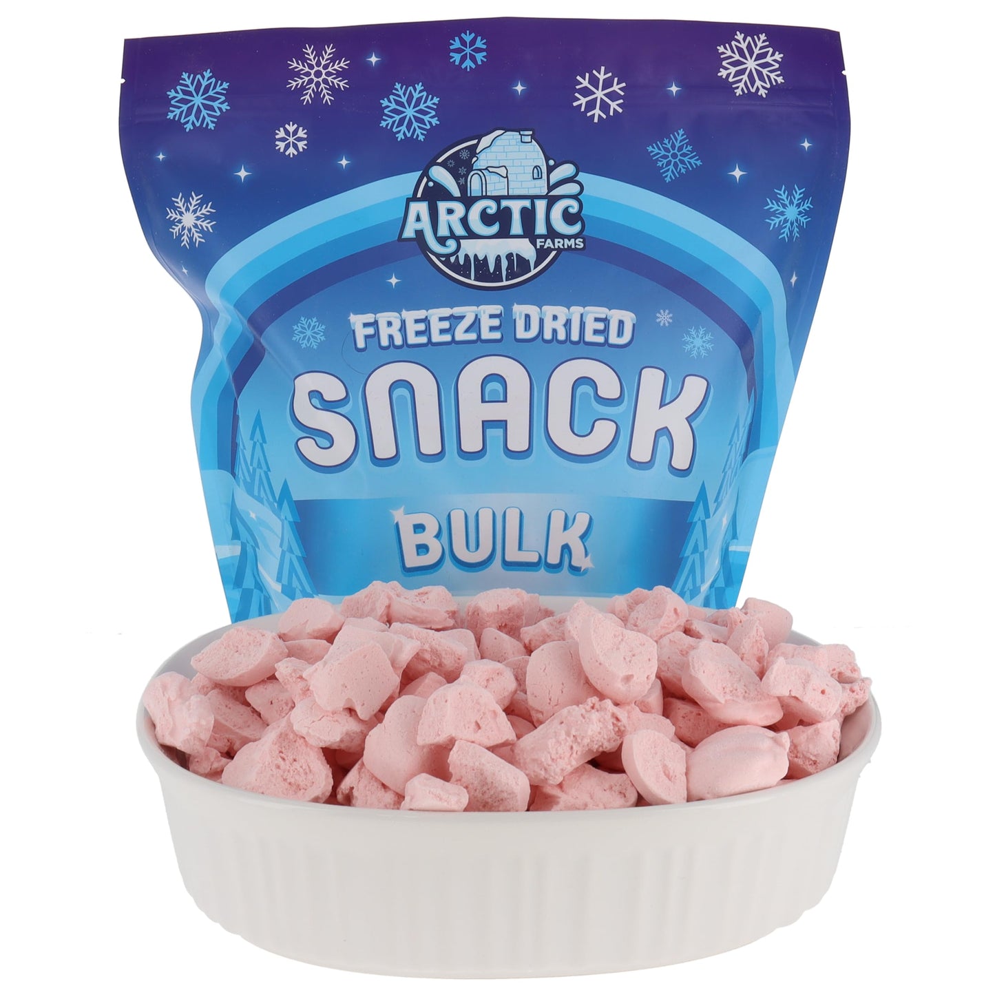 Arctic Farms Freeze Dried Ice Cream Bits Bulk - Does Not Melt (Strawberry) (1Lb)