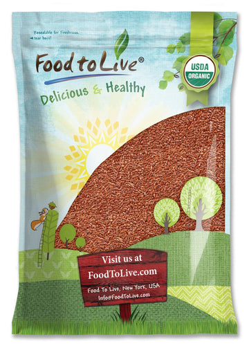 Food to Live Organic Brown Flax Seeds, 10 Pounds - Whole Raw Flaxseeds, Non-GMO, Unroasted, Dried, Kosher, Vegan. Rich in Omega-