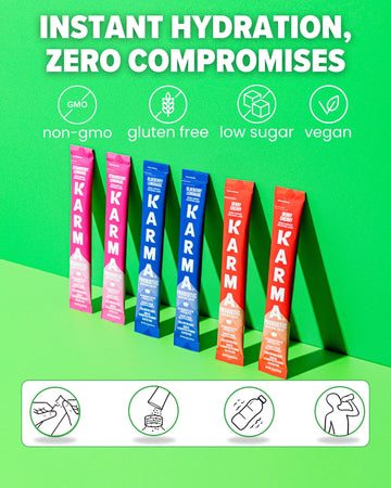 Karma Probiotic Hydration Packet - 6 Pack, Blueberry Lemonade Powder Drink Mix Stick - On-The-Go Immune & Gut Health Support