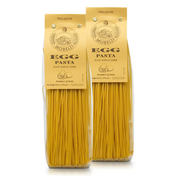 Morelli Pasta Egg Tagliolini - Handmade Italian Durum Wheat Noodles - 8.8 Oz (Pack of 2) - Italian Egg Noodle Yellow