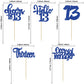 Gyufise Cupcake Toppers 30Pcs Deep Blue Glitter Paper for 13th Birthday Party Decorations