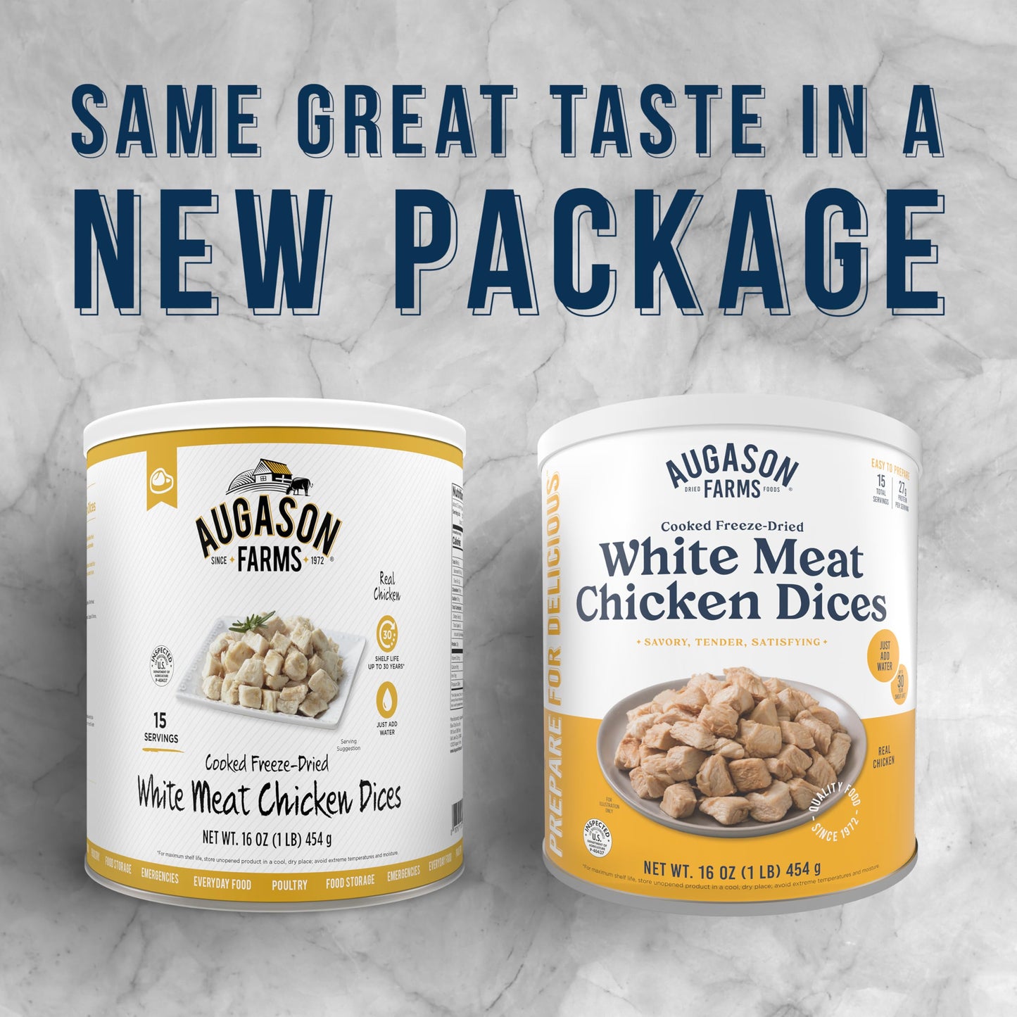 Augason Farms Freeze-Dried White Meat Chicken 100% Real Precooked Chicken Long-Term Food Storage Large Can, 16 Oz