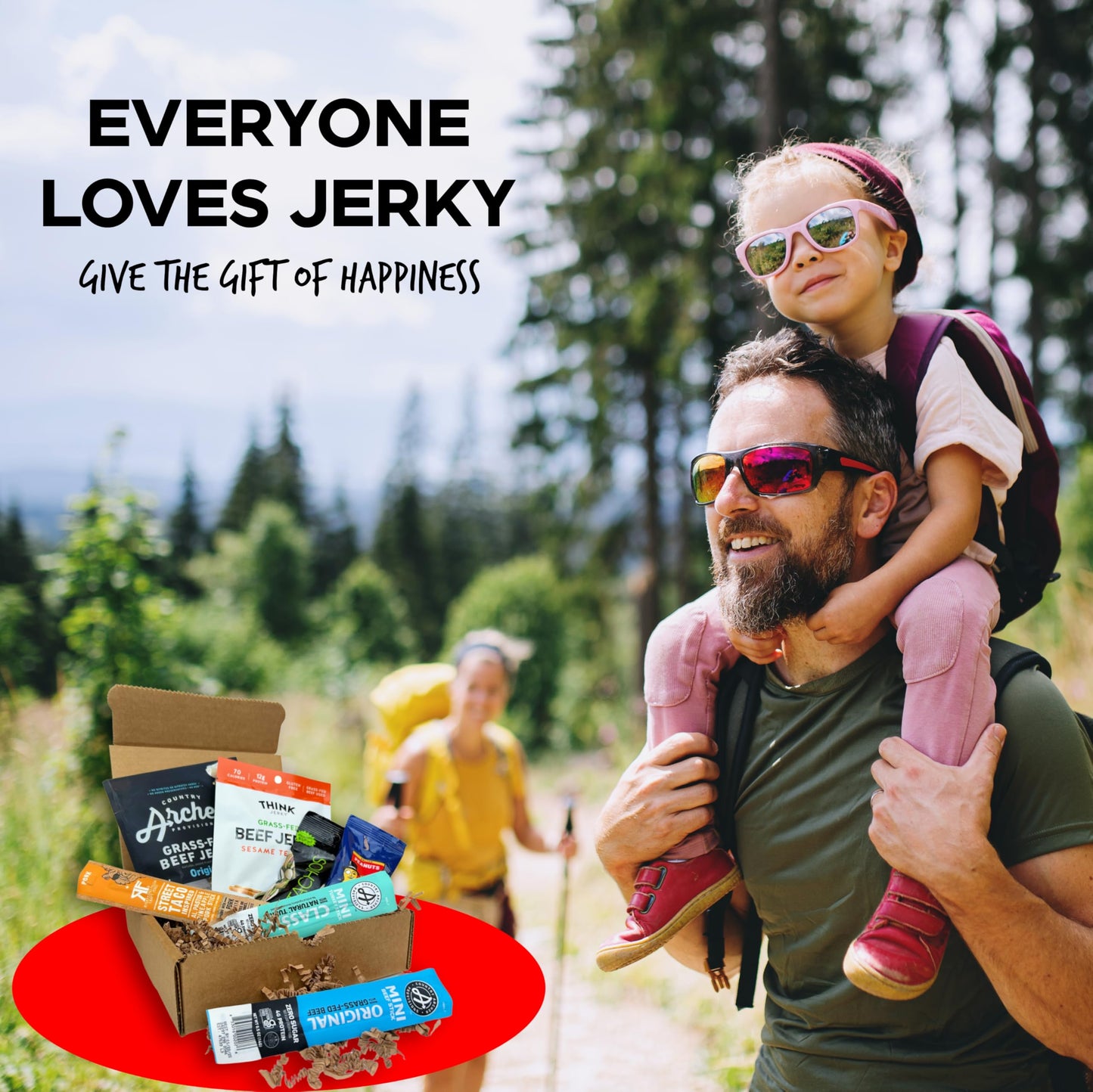 Manly Munch Box Jerky Gift Box, Curated Assortment Of High Protein Snacks, Beef & Turkey Jerky Variety Pack Gift Set, Exotic Mea