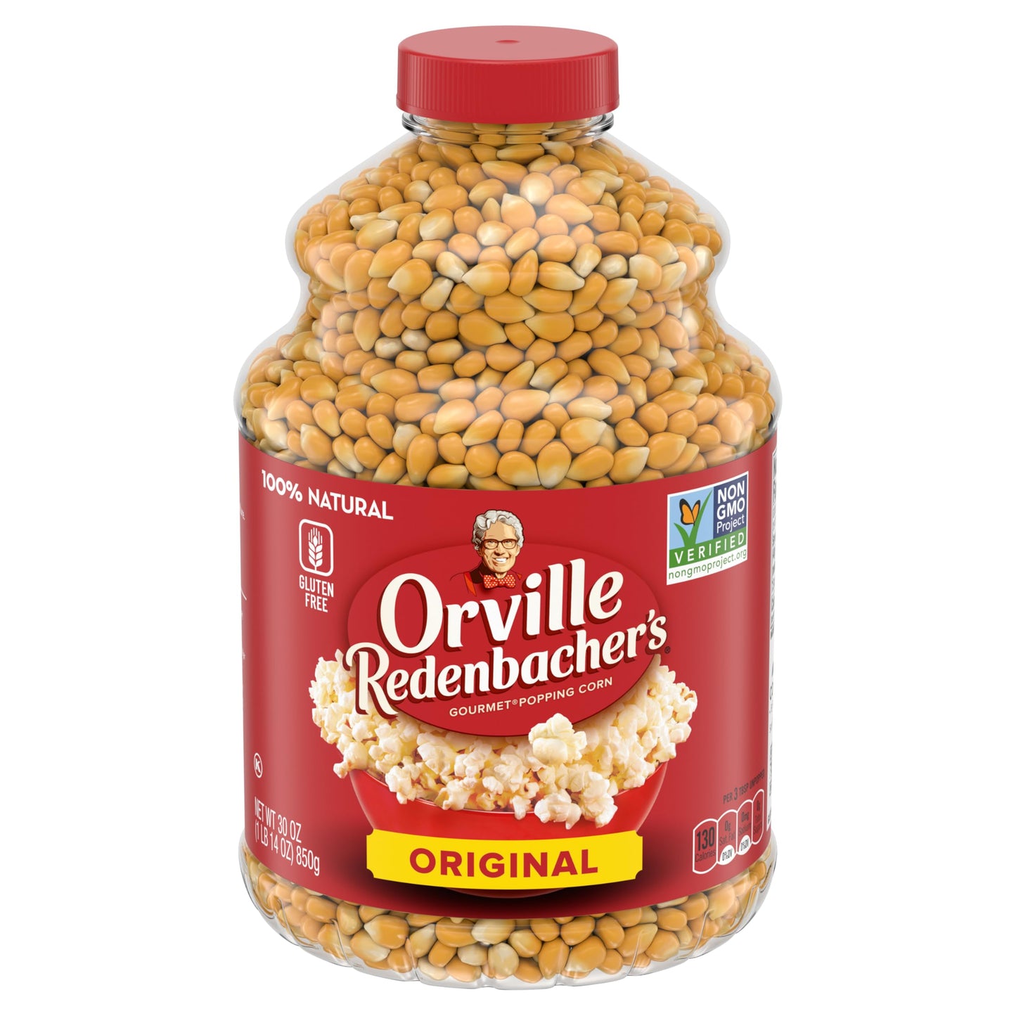 Orville Redenbachers Original Gourmet Popcorn Kernels, Gluten Free, 30 Ounce Jar