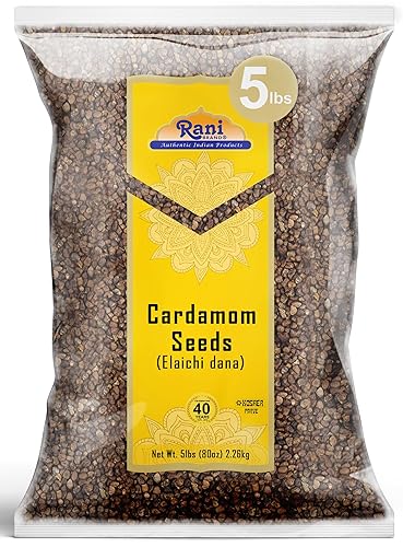 Rani Cardamom (Elachi) Decorticated Seeds Indian Spice 80oz (5lbs) 2.27kg Bulk ~ All Natural | Vegan | Gluten Friendly | NON-GMO