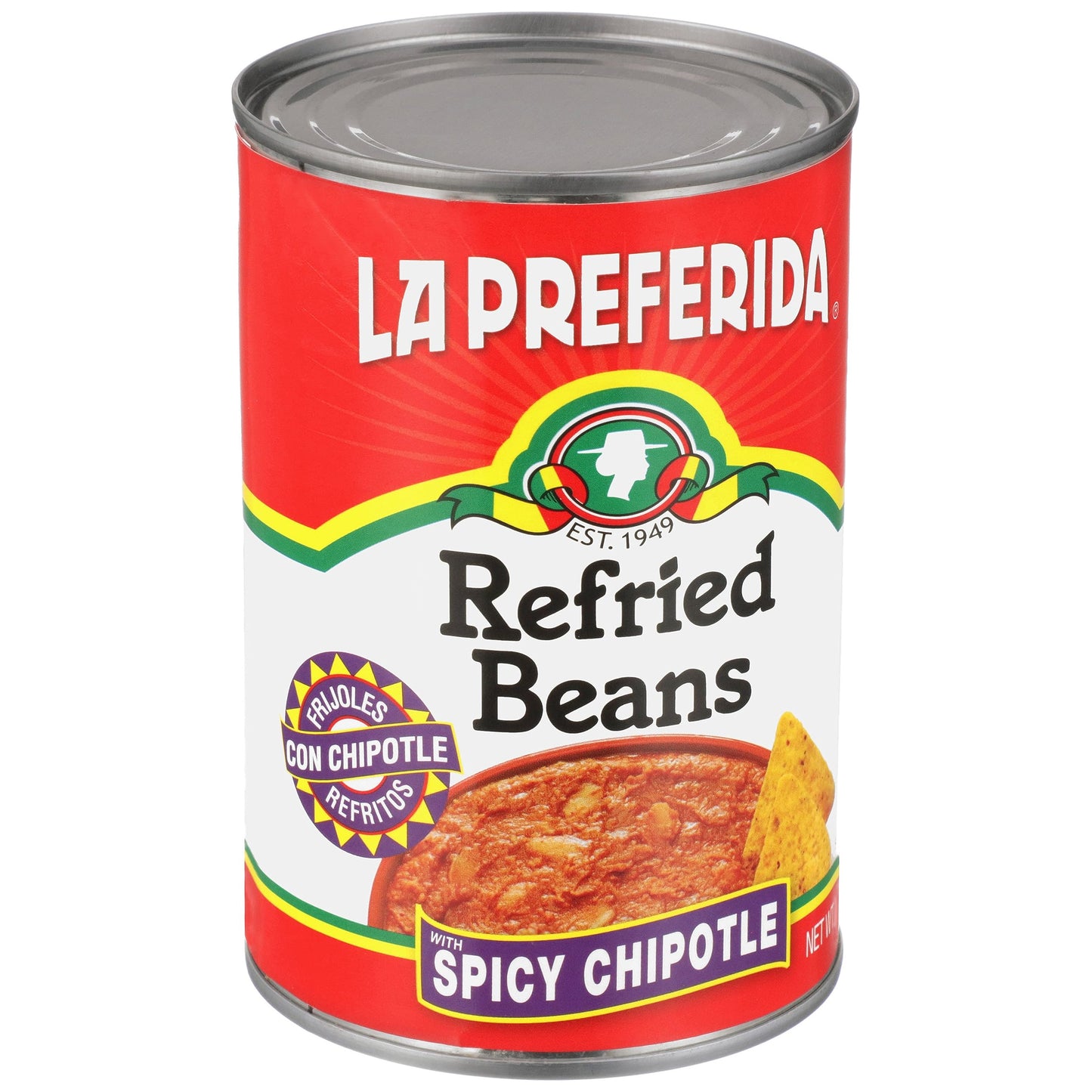 La Preferida Refried Beans, Spicy Chipotle, 16 Oz (Pack Of 6)