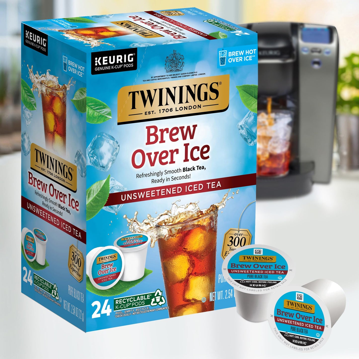 Twinings Iced Tea Unsweetened Black Tea K-Cup Pods For Keurig, Caffeinated, Refreshing, Smooth, Black Tea, 24 Count (Pack Of 1)
