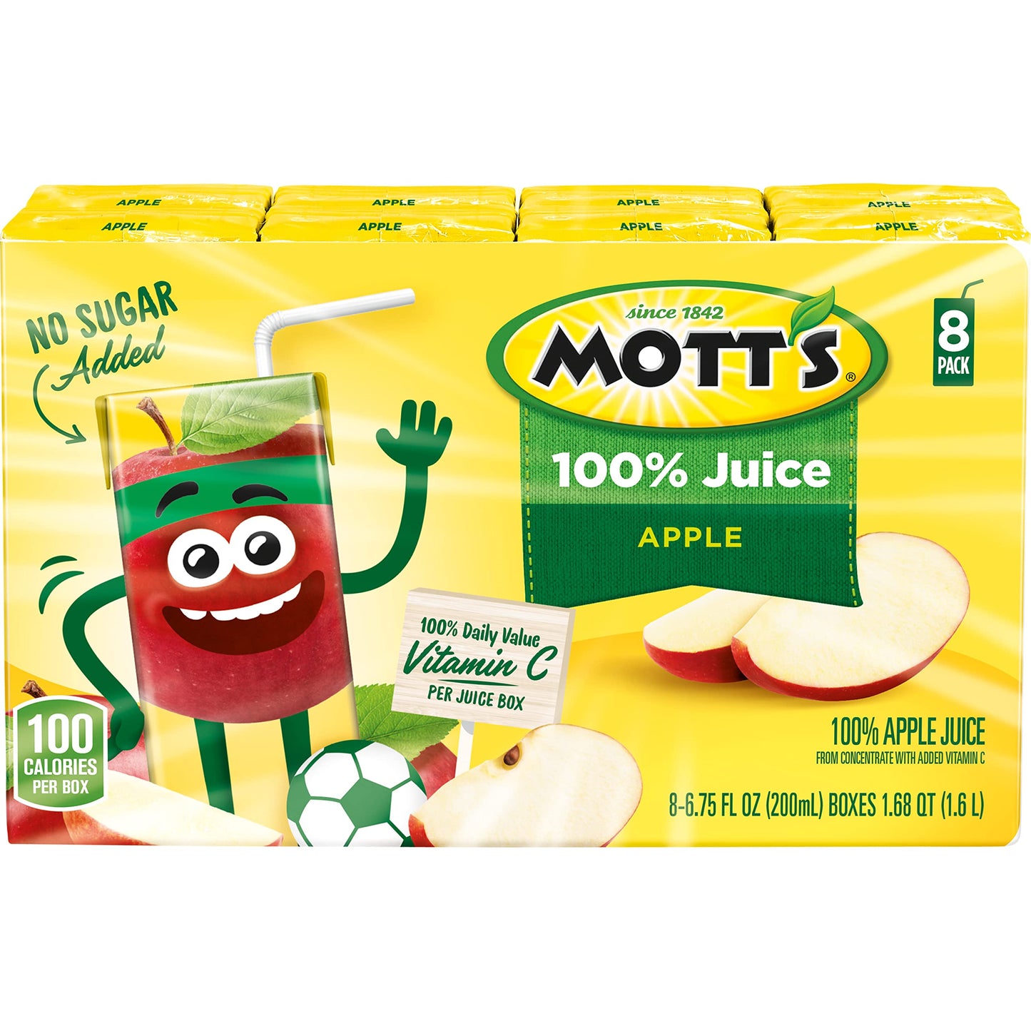 Motts 100% Original Apple Juice, 6.75 Fl Oz, 32 Count, Gluten-free, Caffeine-free, Kosher, No Artificial Colors or Sweeteners