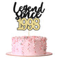 Gyufise 1Pcs Legend Since 1998 Cake Topper Glitter Twenty Five Happy 25Th Birthday Cake Pick Cheers To 25 Years Cake Decoration