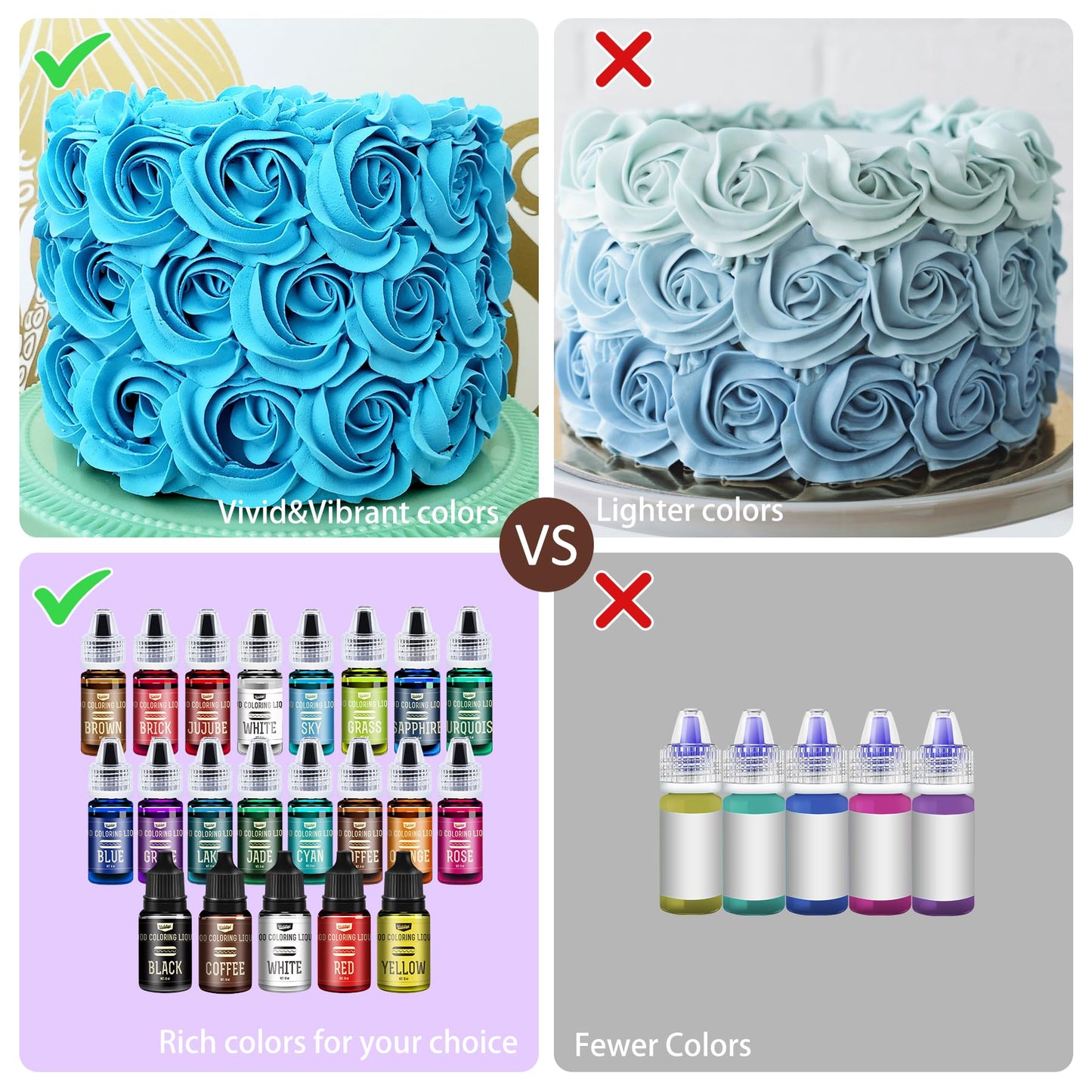 Vividye Food Coloring Set - 42 Vibrant Colors for Baking & Crafts - 0.25 Fl Oz Bottles