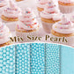 Twisweet Blue Pearl Sprinkles for Cake Decorating, Edible Sugar Pearls for Baking, Mix Size, Cake Topper Cupcake Cookie Ice Crea