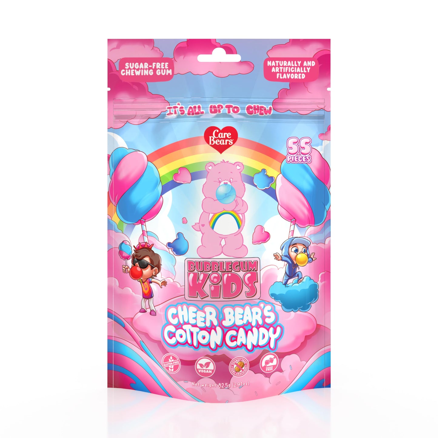 Bubblegum Kids Sugar Free Gum - Bubble Gum for Kids and Adults - Care Bears Xylitol Chewing Gum Sugar Free - Aspartame Free, Veg