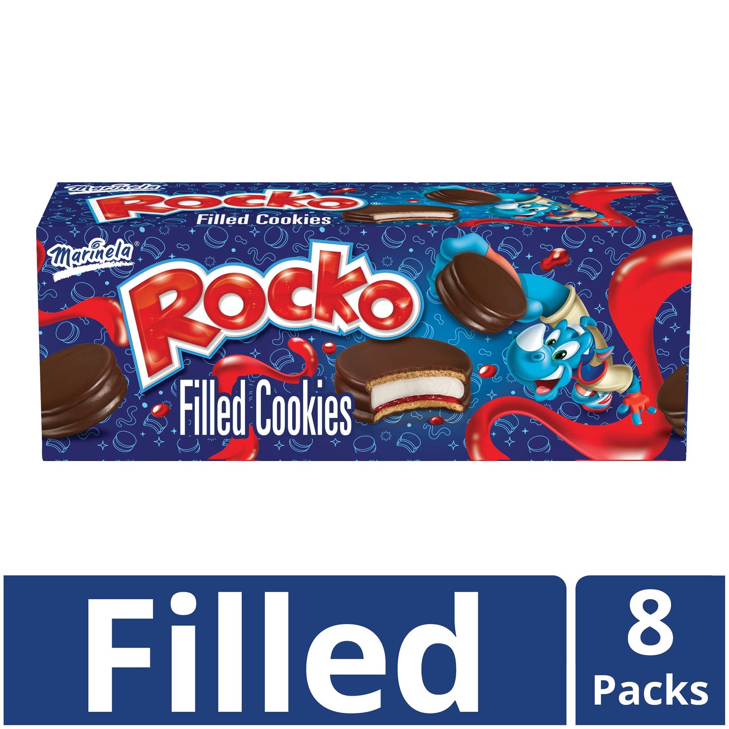 Marinela Rocko Strawberry And Marshmallow Filled Snack Cookies