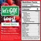 Letz Go! Clean Energy Drink Mix - Sugar Free, Electrolytes, 15 Pack, Mixed Berry, Caffeine Boost, 0.09 Ounce Each