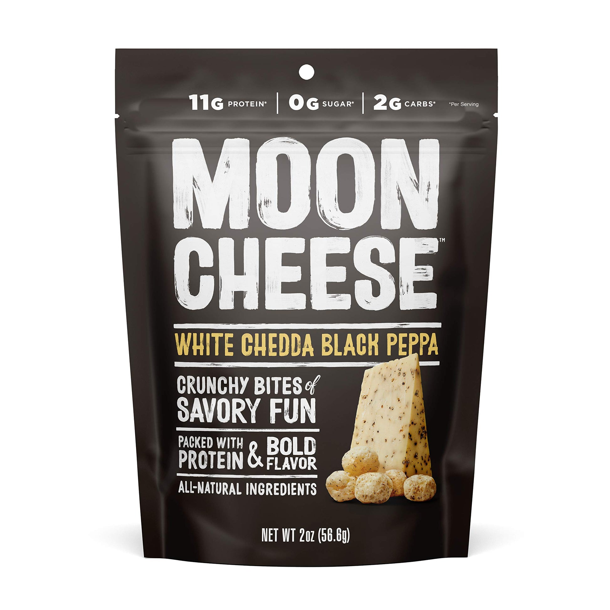 Moon Cheese White Cheddar Black Pepper Cheese Snack, 2 OZ, Pack of 1
