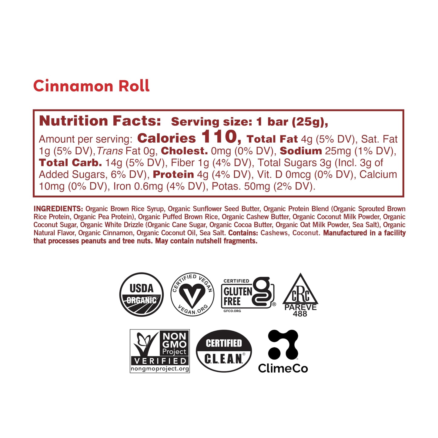 GoMacro Kids MacroBar Organic Vegan Snack Bars - Cinnamon Roll (0.9 Ounce Bars, 7 Count)