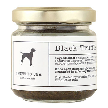 TRUFFLES USA Black Truffle Sauce 2.82 oz Jar - Imported from Italy - Fresh Sauce for Pasta, Chicken, Steak, Vegetables, Bread - 