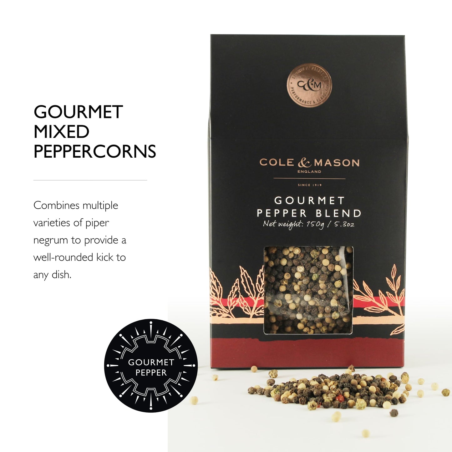 Cole & Mason Gourmet Spice Refill Box - Sea Salt & Gourmet Pepper - 15.9 oz Box Set