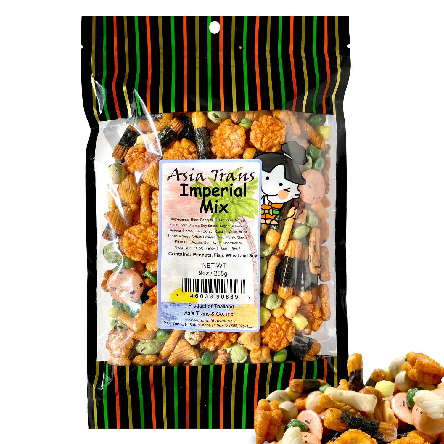Traditional Imperial Mix Arare Rice  Ers - Mochi Crunch Asian Snack Mix - Assorted Shapes And Flavors - Sweet, Salty, And Umami Taste - Crunchy On-The-Go Snack For Any Occasion - 9 Ounce