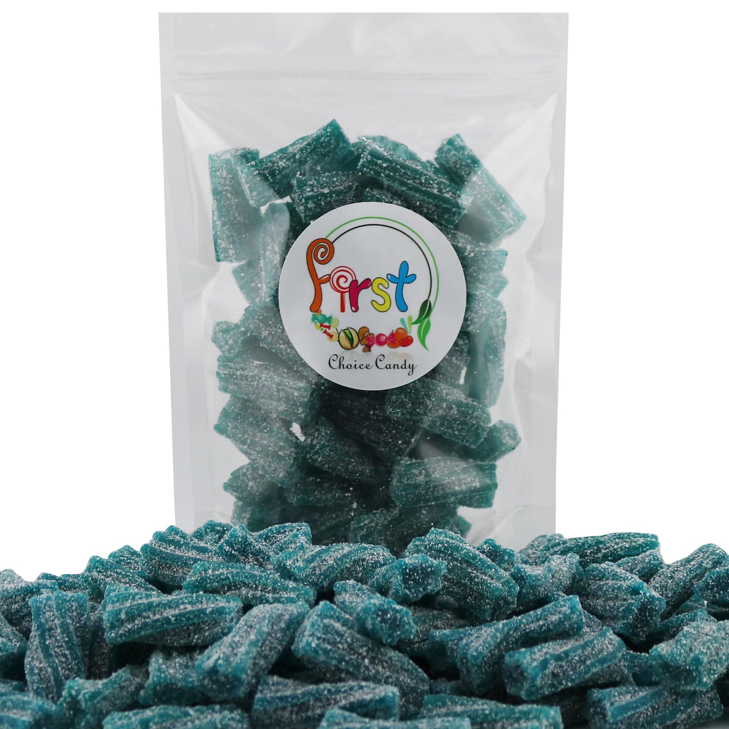 Firstchoicecandy Sour Licorice Twist Bites, Twisteroos Pectin Filled Sour Bites (4.4 Pound, Blue-Raspberry)