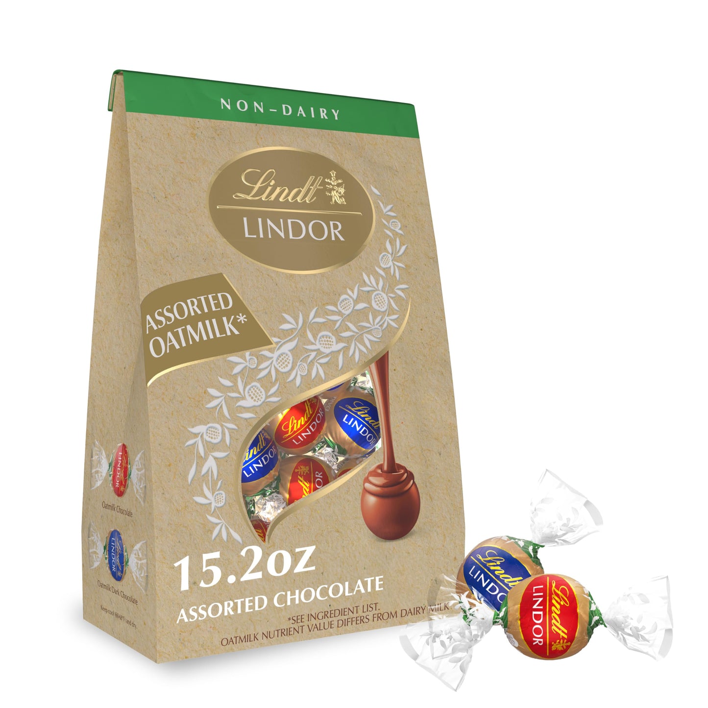 Lindt LINDOR Assorted OatMilk Chocolate Truffles  Non-Dairy Chocolate Truffles with Smooth  Melting Truffle Center  15.2 oz.