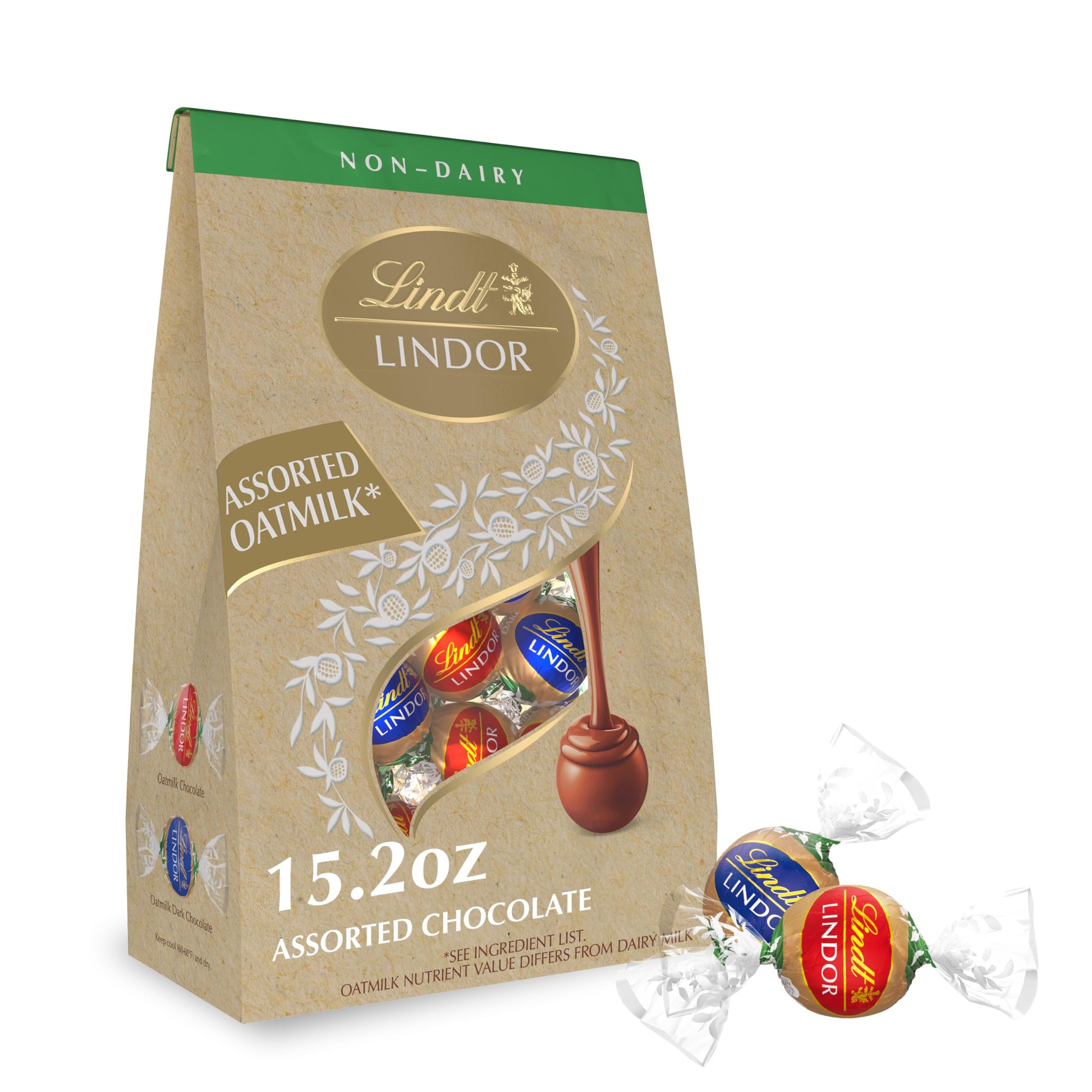 Lindt LINDOR Assorted OatMilk Chocolate Truffles  Non-Dairy Chocolate Truffles with Smooth  Melting Truffle Center  15.2 oz.
