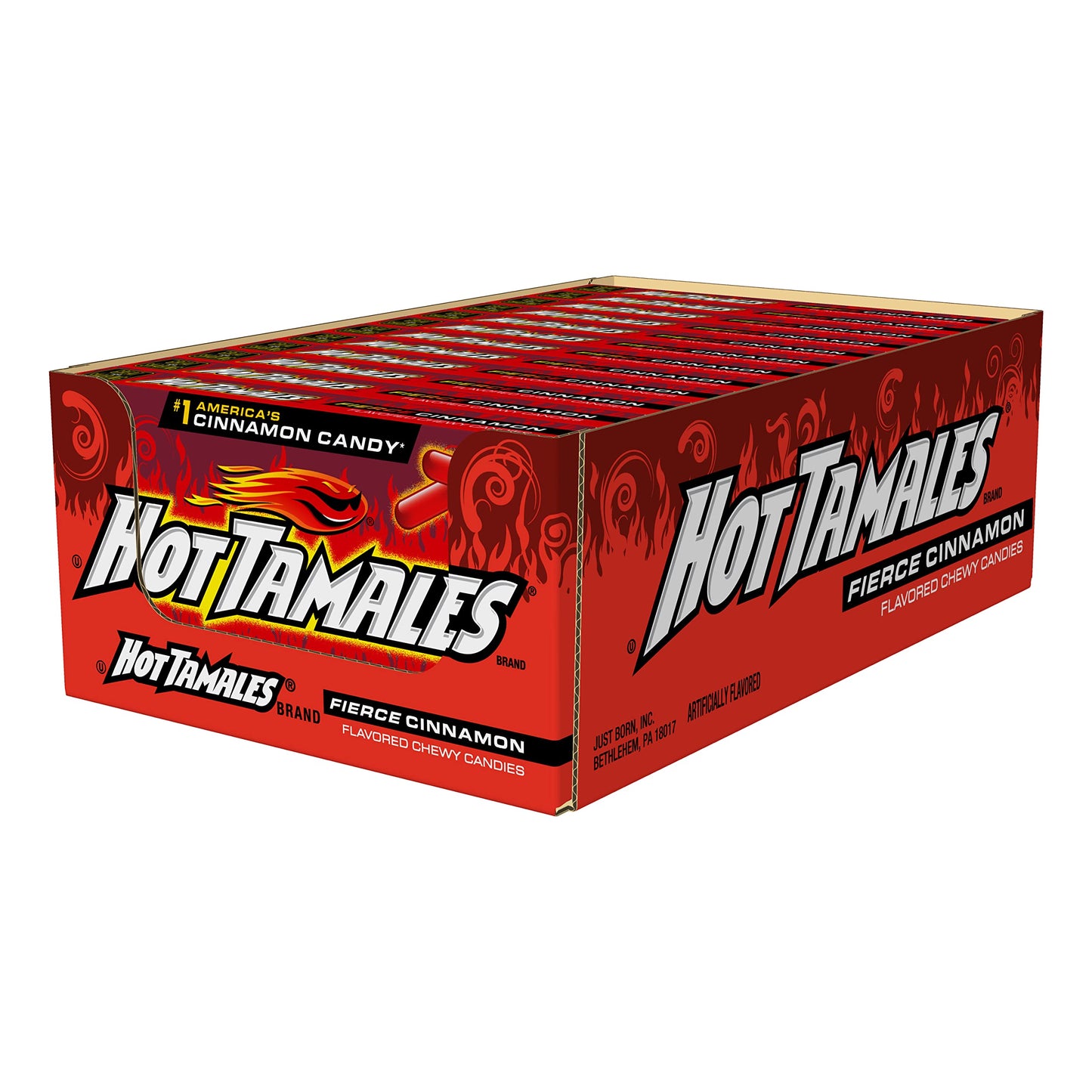 Hot Tamales Fierce Cinnamon Candy, 5Oz Theater Box, Pack Of 12