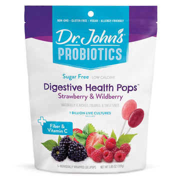 Dr. Johns Sugar Free Candy, Healthy Lollipops With Zero Sugar, Low Calorie Snacks, Keto Friendly Hard Candy Sweets, Probiotics F