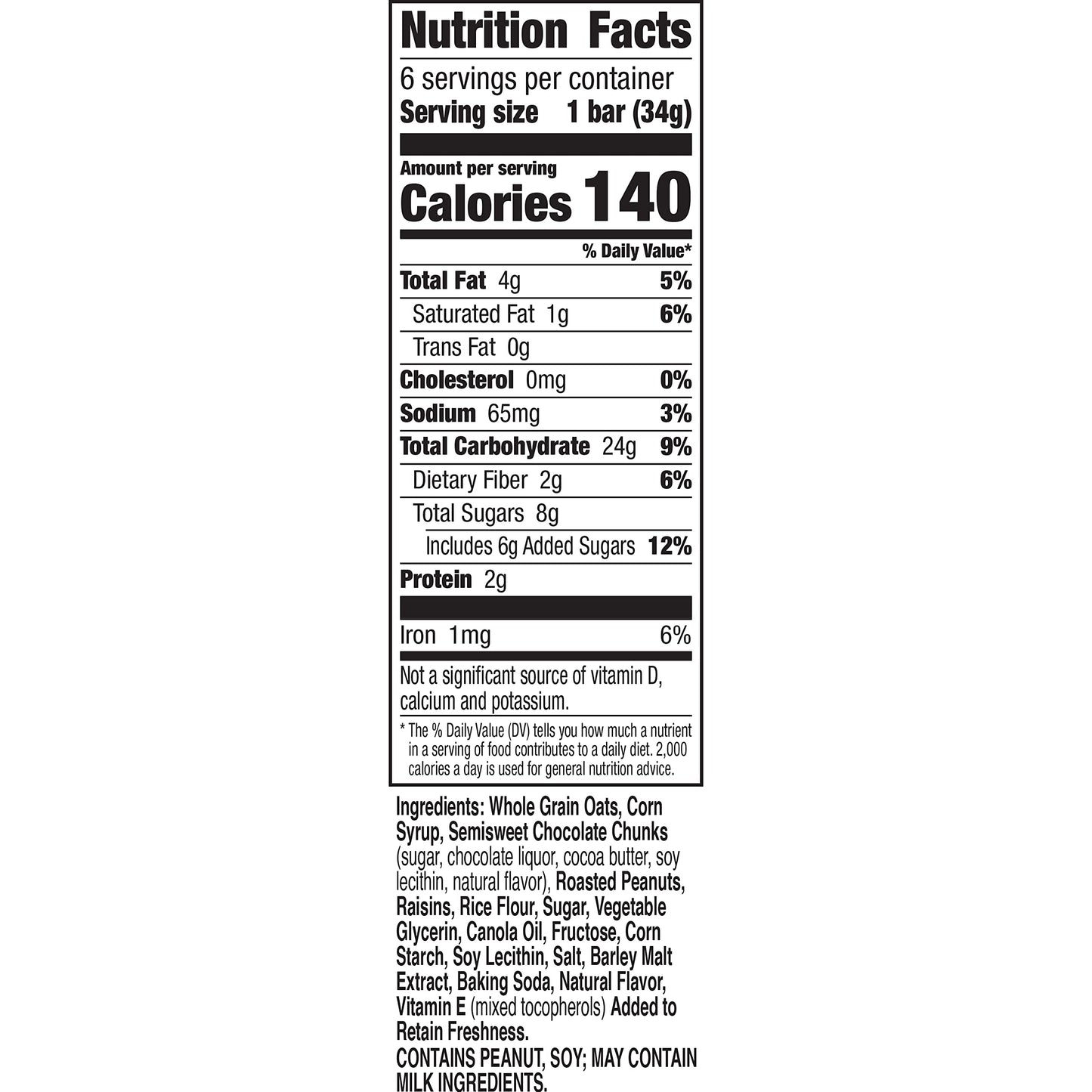 Nature Valley Chewy Fruit and Nut Granola Bars, Dark Chocolate Nut, 6 Bars, 7.4 OZ