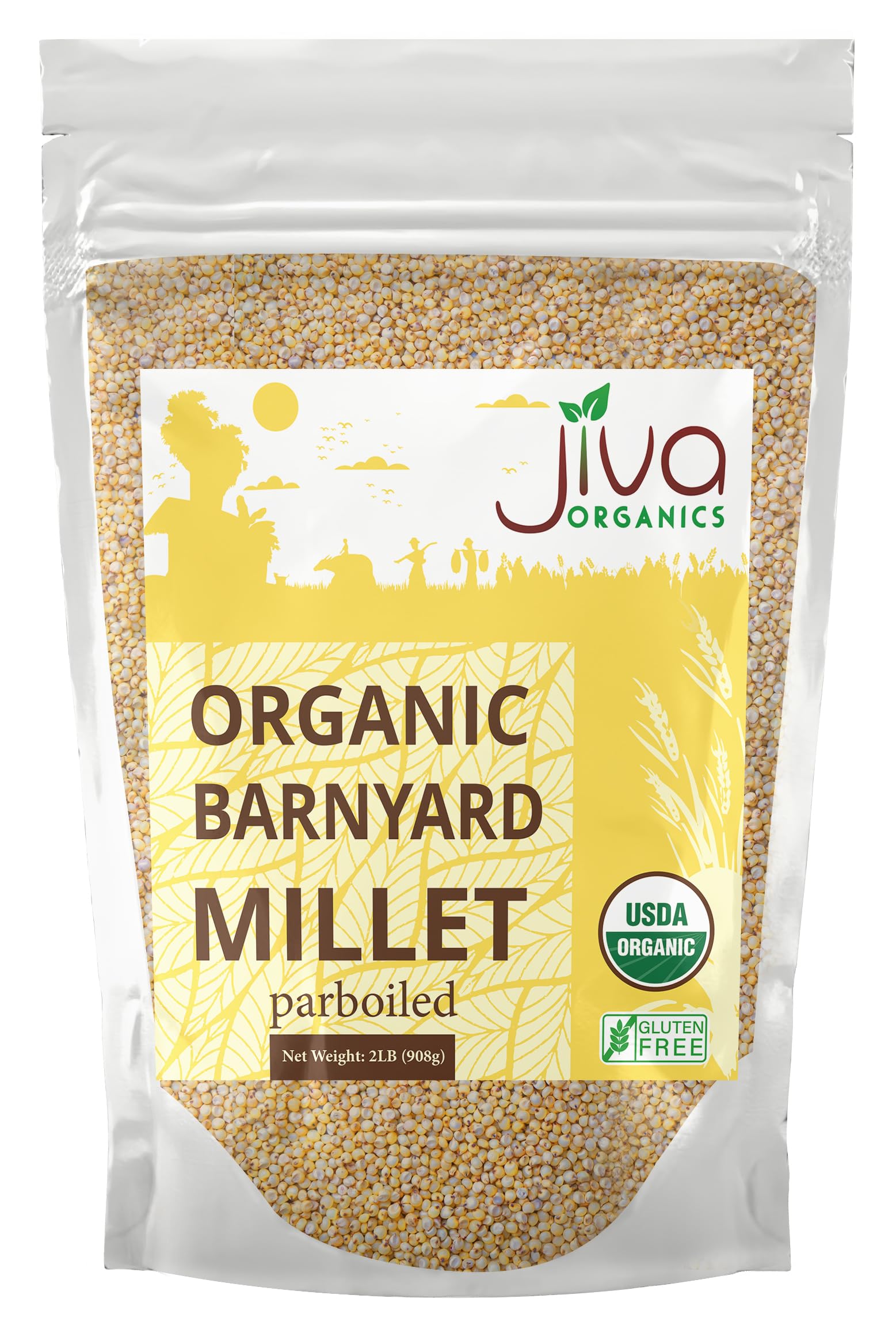 Jiva Organics Barnyard Millet | Gluten-Free, Non-GMO Superfood | 2 LB Bag