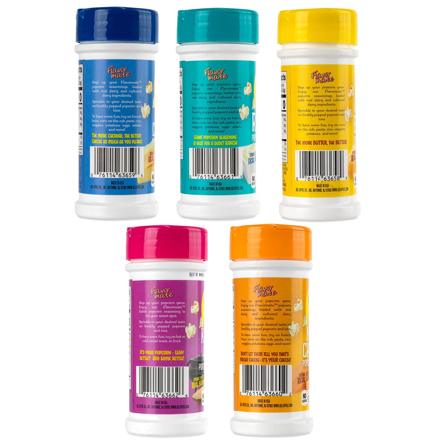 Flavor Mate Popcorn Seasoning 2.5 Oz Variety Pack, 5 Count