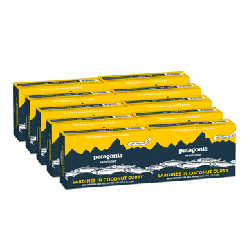 Patagonia Provisions - Wild Sardines in Coconut Curry | Responsibly sourced in Spain | 13g Protein & Gluten Free | Pack of 10