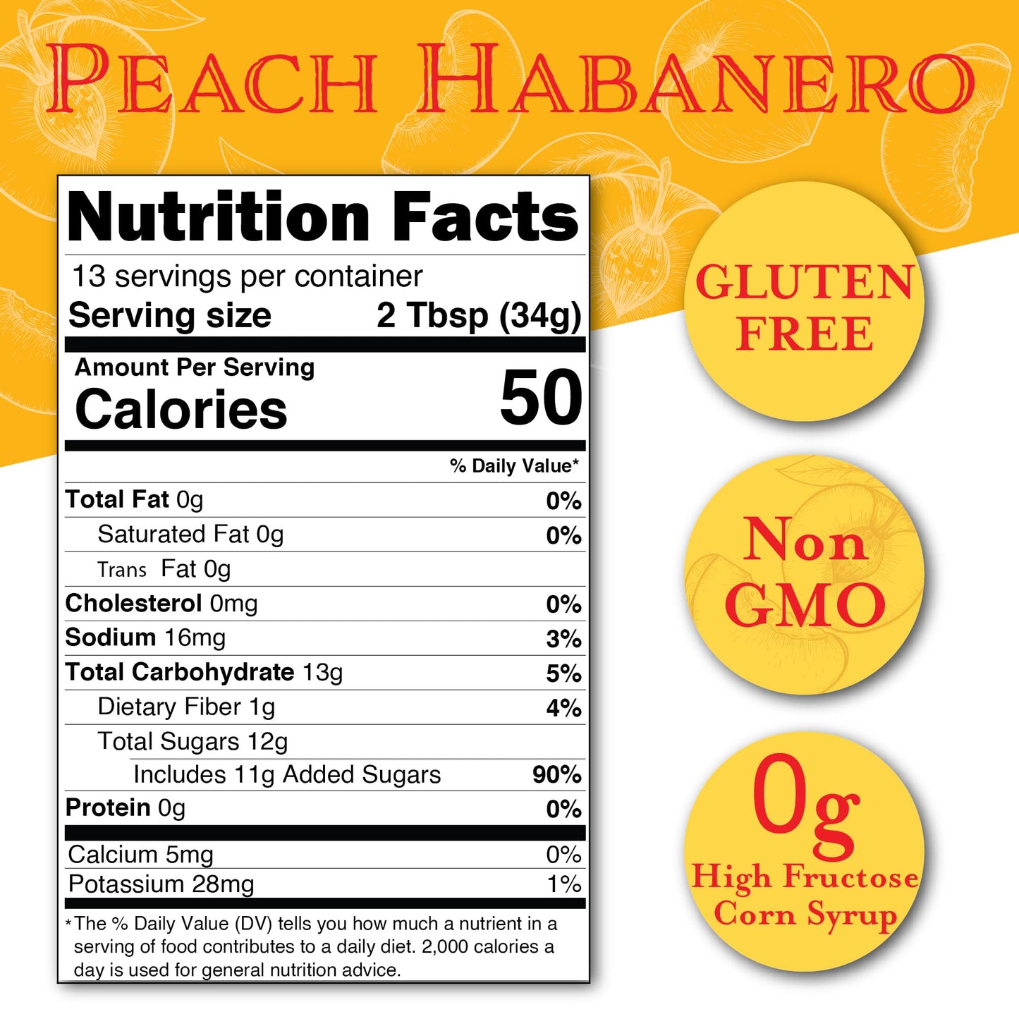 Cornabys Peach Habanero Spicy Sauce (14.9 Oz.) Pack Of 1 | Perfect Combination Of Fruity And Spicy | Grilling Sauce For Chicken,